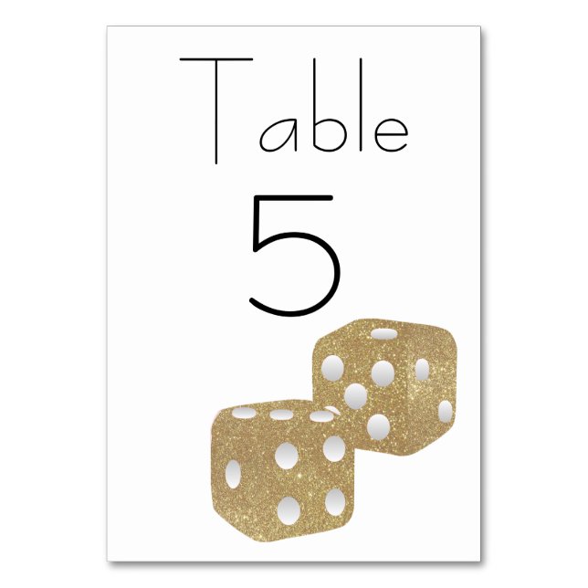 Numéro De Table Dés Parties scintillant or (Par défaut)