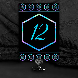 Numéro De Table Dés RPG Holo Imaginaire Retro Tabletop PnP Gamer