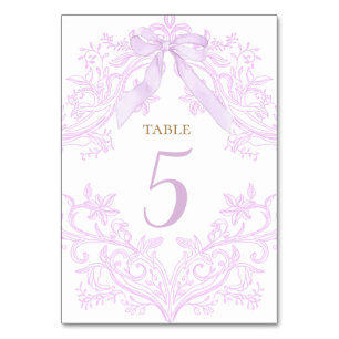 numéro de table design aquarelle lilas violet