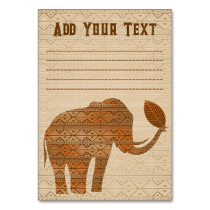 Numéro De Table Design d'art tribal des éléphants