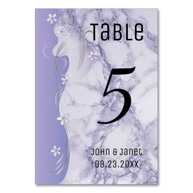 Numéro De Table Design en marbre mauve - Numéro de tableau (Par défaut)
