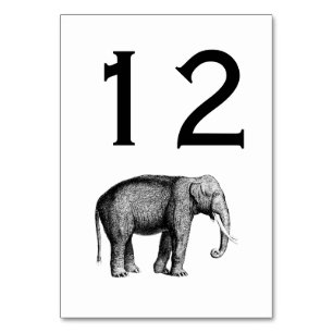 Numéro De Table Dessin d'éléphant vintage