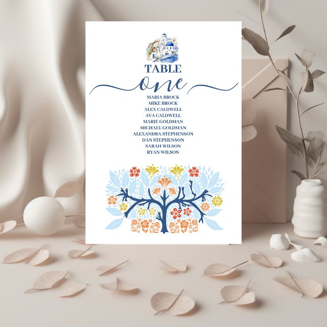 Numéro De Table Destination Grèce Mariage Santorin (Créateur téléchargé)