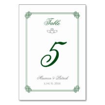 Numéro de table Destination Irlande