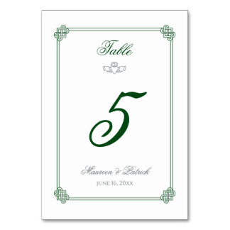 Numéro de table Destination Irlande