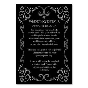 Numéro De Table Détails gothiques de mariage de rouleau d'araignée