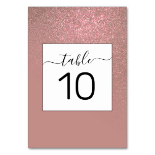 Numéro De Table Diagonal Rose Gold Parties scintillant Dégradé Omb