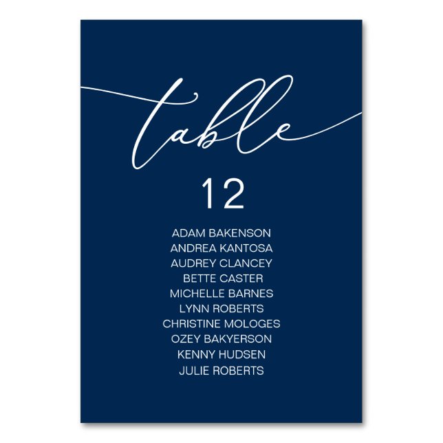 Numéro De Table Dîner De Mariage Élégant, Table D'Assise Des Invit (Par défaut)
