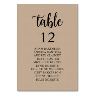Numéro De Table Dîner mariage, Invités Rustiques Sièges Tableau Ta
