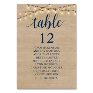 Numéro De Table Dîner mariage, Invités Rustiques Tableau De assise