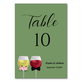 Numéro De Table Dîner vintage Mariage de mariée et de vin de chamb