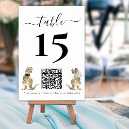Numéro De Table Dinosaur thème Mariage Photo QR Code