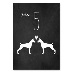 Numéro De Table Doberman Pinscher Silhouettes Réception de mariage