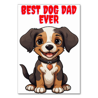 Numéro De Table dog dad fathers day cards