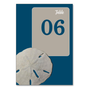Numéro De Table Dollar de sable, Mariage Ocean Blue Beach