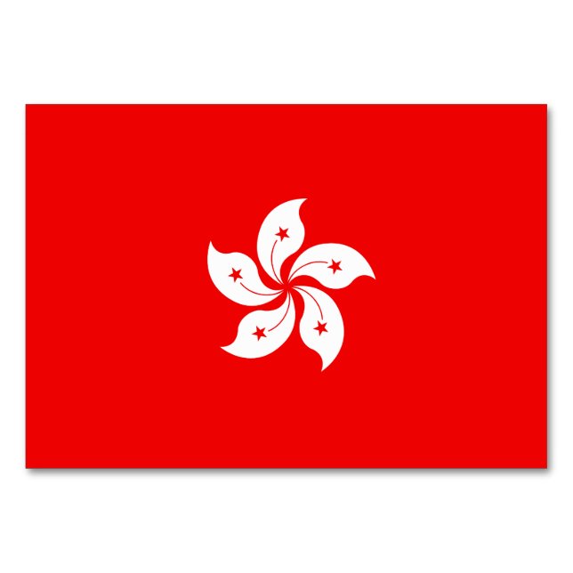 Numéro De Table Drapeau de Hong Kong Orchidée blanche en rouge (Devant)