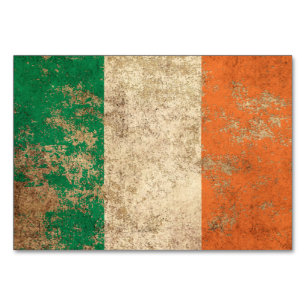Numéro De Table Drapeau irlandais vintage âgé rugueux
