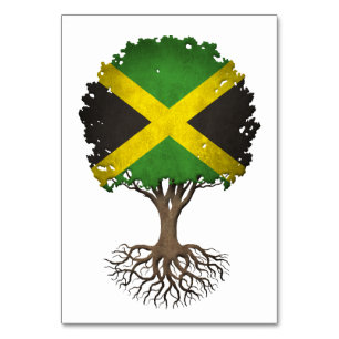 Numéro De Table Drapeau jamaïcain arbre de vie personnalisable