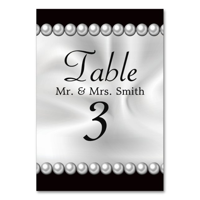 Numéro De Table Draperie classique avec perles (Par défaut)