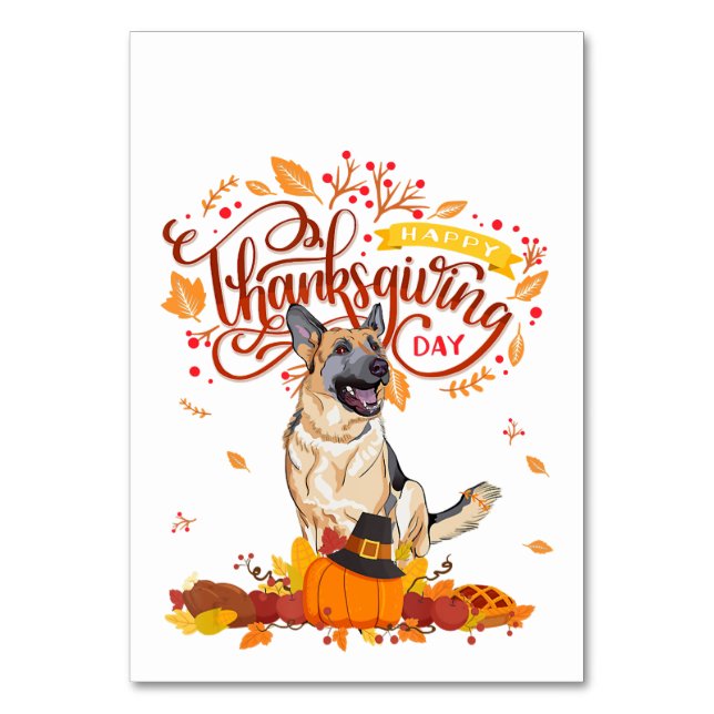 Numéro De Table Drôle don Thanksgiving allemand berger chien (Dos)