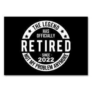 Numéro De Table drôles retraite, retraités, pompier à la retraite,