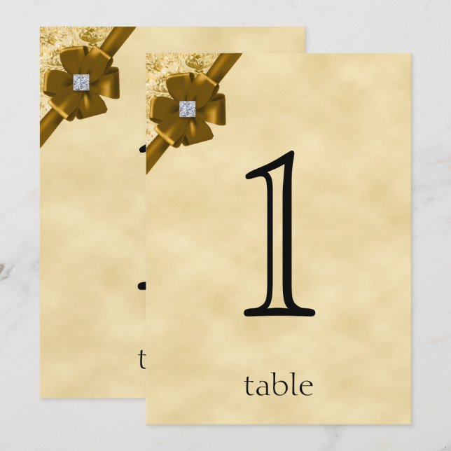 Numéro de table du 50e anniversaire Paillettes d'o (Devant / Derrière)