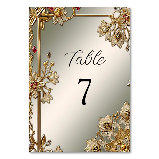Numéro de table du cadre Floral Orné Or (Par défaut)