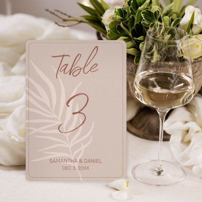Numéro de table du Mariage Boho (Terracotta Boho Wedding Table Number Signs)