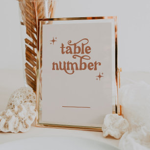 Numéro de table du Mariage de Boho rétro