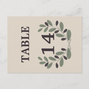 Numéro de table du mariage de la couronne de branc