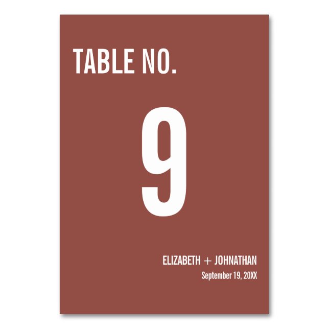 Numéro de table du Mariage de typographie Boho Sim (Par défaut)