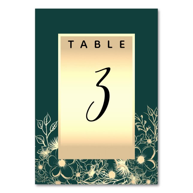Numéro de table du Mariage Emerald Green (Par défaut)