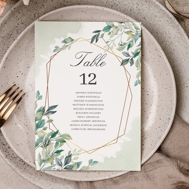 Numéro de table du Mariage Eucalyptus Géométrique  (Créateur téléchargé)