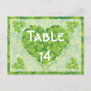 Numéro de table du mariage irlandais St. Patrick's