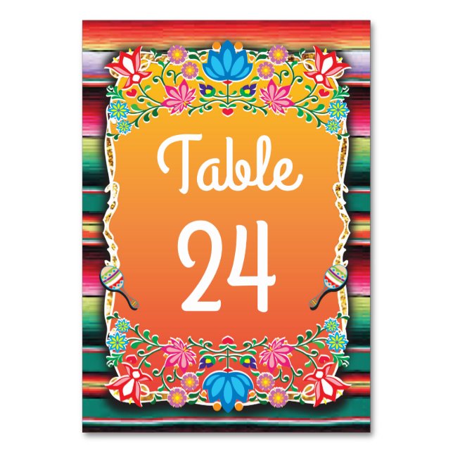 Numéro de table du Mariage mexicain Fiesta (Par défaut)