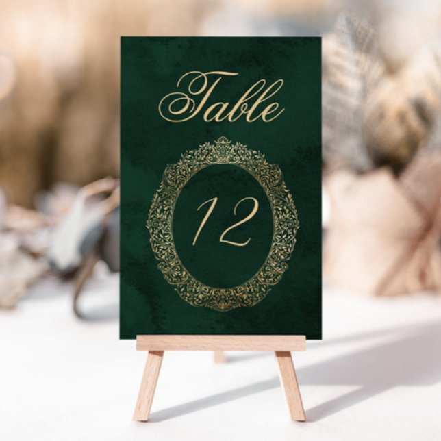 Numéro de table du Mariage victorien Emerald Green (Créateur téléchargé)