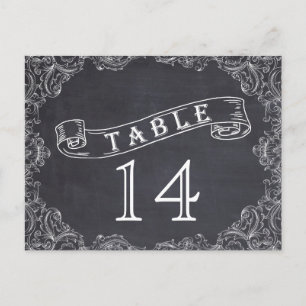Numéro de table du mariage vintage frame et Chalkb