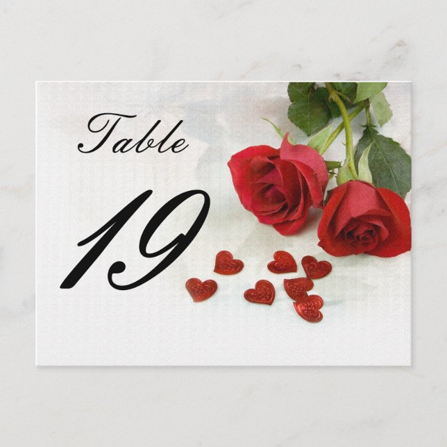 Numéro de table du rose mariage (Devant)