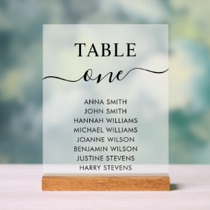 Numéro de table du tableau de mariage simple et él