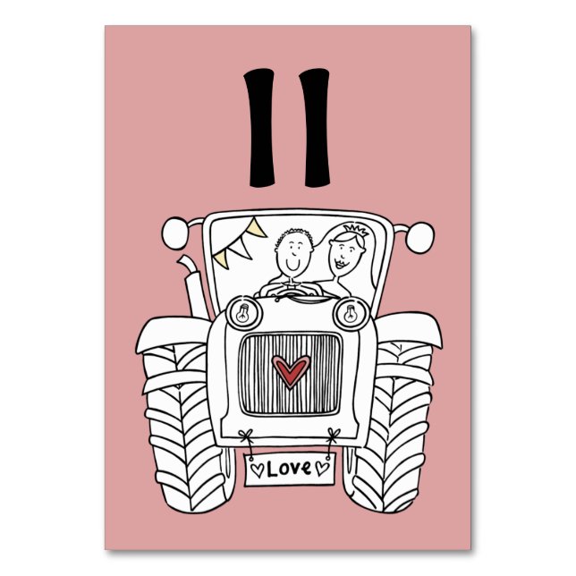 Numéro de table du tracteur de Mariage campagnard  (Par défaut)