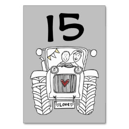 Numéro de table du tracteur de Mariage campagnard