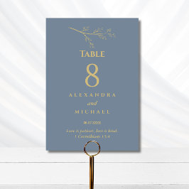 Numéro De Table Dusty Blue Botanical Christian Wedding    Table Nu