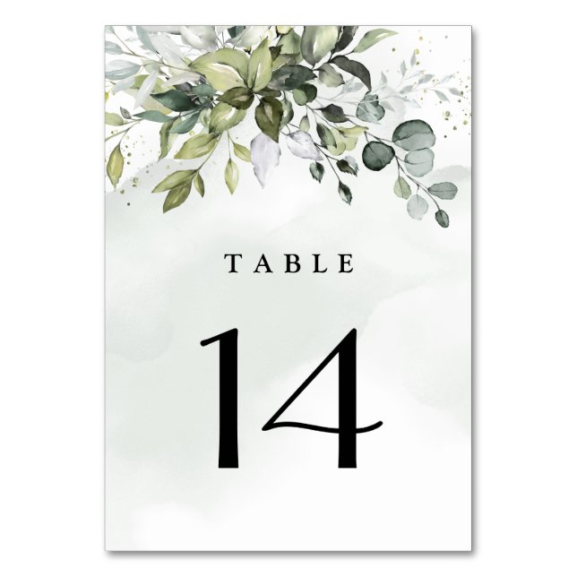 Numéro De Table Dusty Blue Eucalyptus Vert Mariage Succulent (Par défaut)