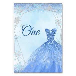 Numéro De Table Dusty Blue Silver Noël géométrique Quinceañera