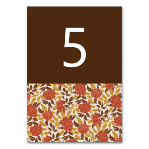 Numéro De Table Dusty Brunt Orange Peony Flowers Mariage de automn