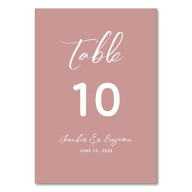 Numéro De Table Dusty Rose Mariage (Par défaut)
