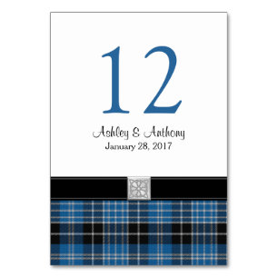 Numéro De Table écossais Clark Tartan Mariage