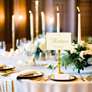 Numéro De Table Ecru Luxe Gold Edge simple