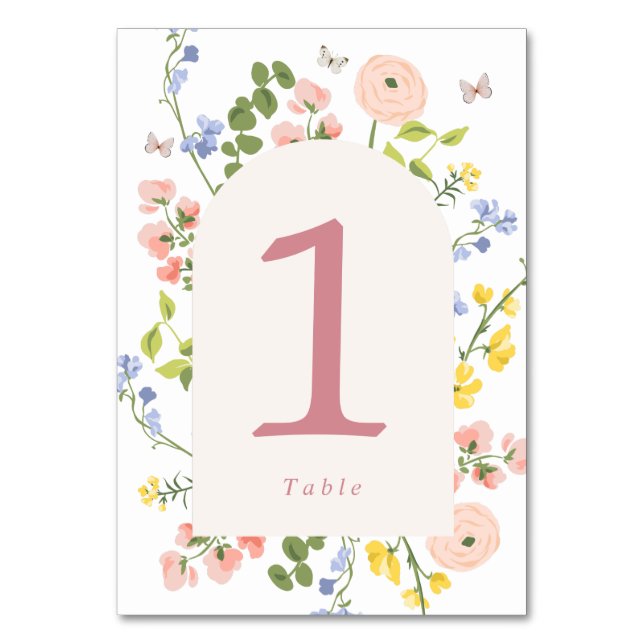Numéro De Table Élégance florale romantique (Par défaut)