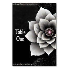 Numéro De Table Élégance intemporelle : Mariage en fleurs noir et 